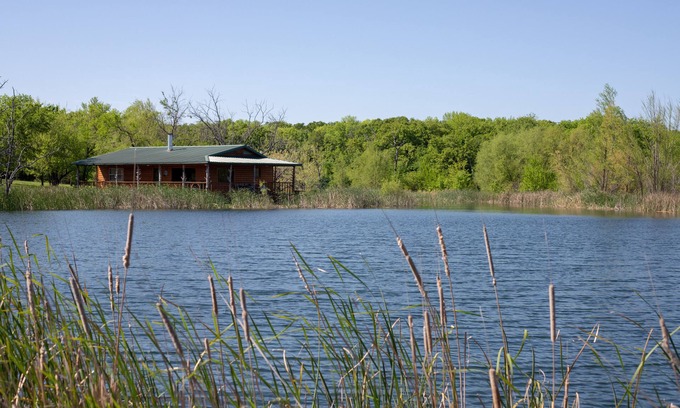 Fittstown Cabin | Your own private lakefront log cabin on a 1155 acre ranch.