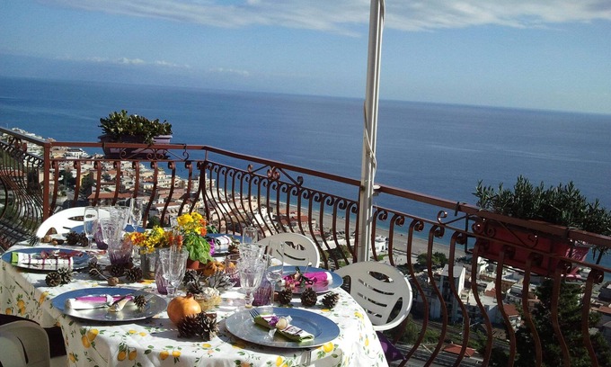 Letojanni Apartment | Your own terrace overlooking the ocean, in a private residence, free park, wifi