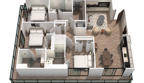 City View Three Bedroom Suite with King/Queen/Two Twins ADA