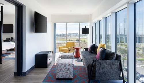 Suite, 1 King Bed with Sofa bed (Hearing Accessible)