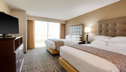 Suite, 2 Queen Beds, Accessible, Refrigerator & Microwave (2Room, Hearing, RIS, UpFloor)