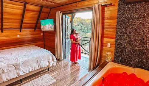 Chalé 3 - Ninho dos Pássaros com Hidromassagem - Recanto Bellavita - Rancho Queimado - SC
