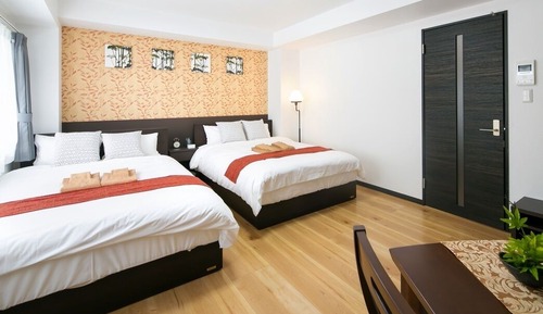 Twin Room, 2 Double Beds, Kitchen