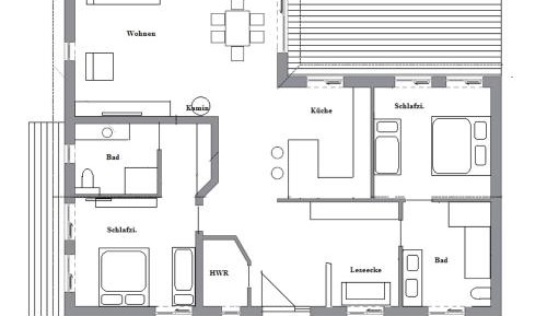 Two-Bedroom House - White & Wood