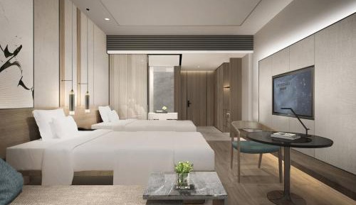 Standard Double Room with Two Double Beds and Courtyard View