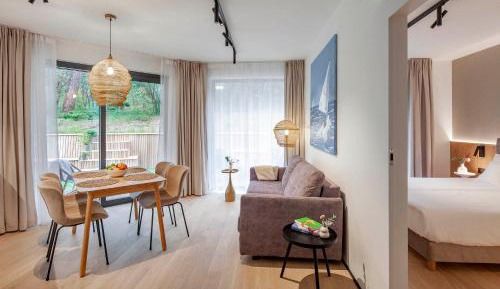 Suites for 6 people with a forest garden