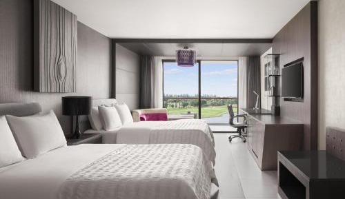 Grand Deluxe Double Room with Two Double Beds with Balcony and Golf View