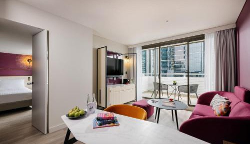 One-Bedroom Suite with Balcony and City VIew