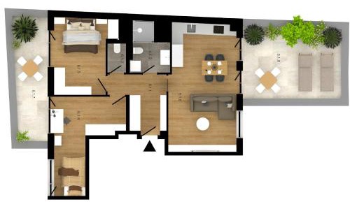 Two-Bedroom Apartment with Terrace