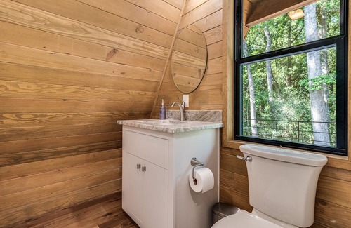 New Iberia Cabin | Modern A-Frame Cabin by Rip Van Winkle Gardens w/ Hot Tub & Fireplace!