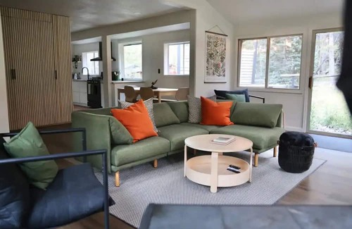 Evergreen Cabin | Scandinavian A-Frame Forest Cabin w/ Hot Tub