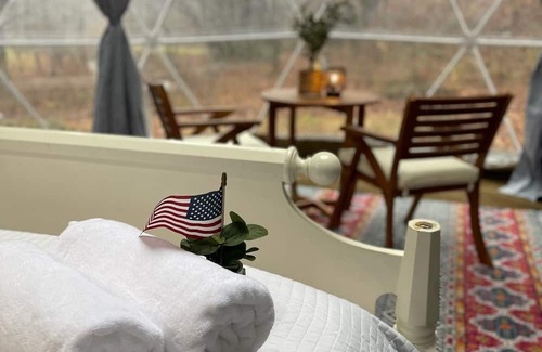 Brevard Apartment | Yurt Experience - Hot Tub - Creekside - Private Pond-