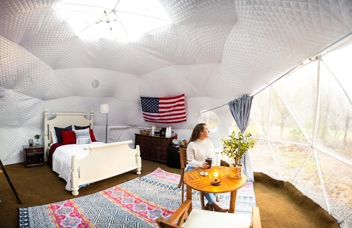 Brevard Apartment | Yurt Experience - Hot Tub - Creekside - Private Pond-