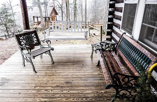 Greeneville Cabin | Charming Glamping Rental with Fireplace near Great Smoky Mountains National Park