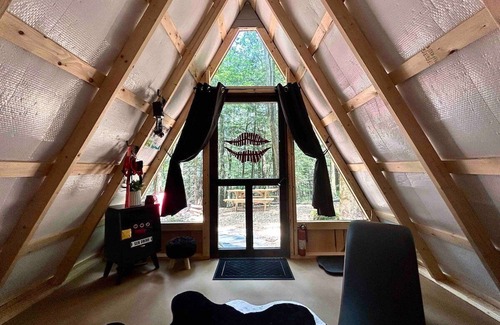 Sidney RV Rental | Stay Wild | Cozy A-Frame Cabin & Glamping Escape