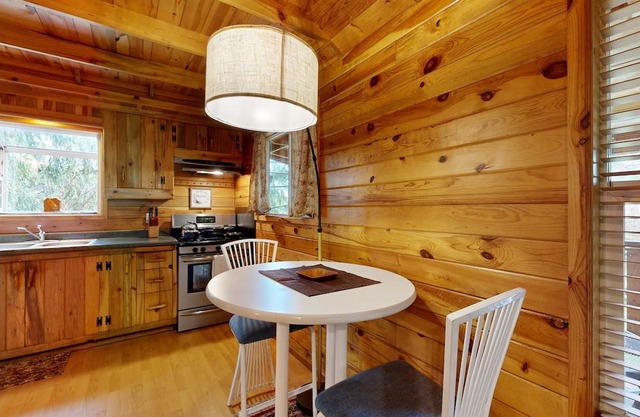Secluded cabin with pond views, streaming, W/D, & partial AC - dog-friendly